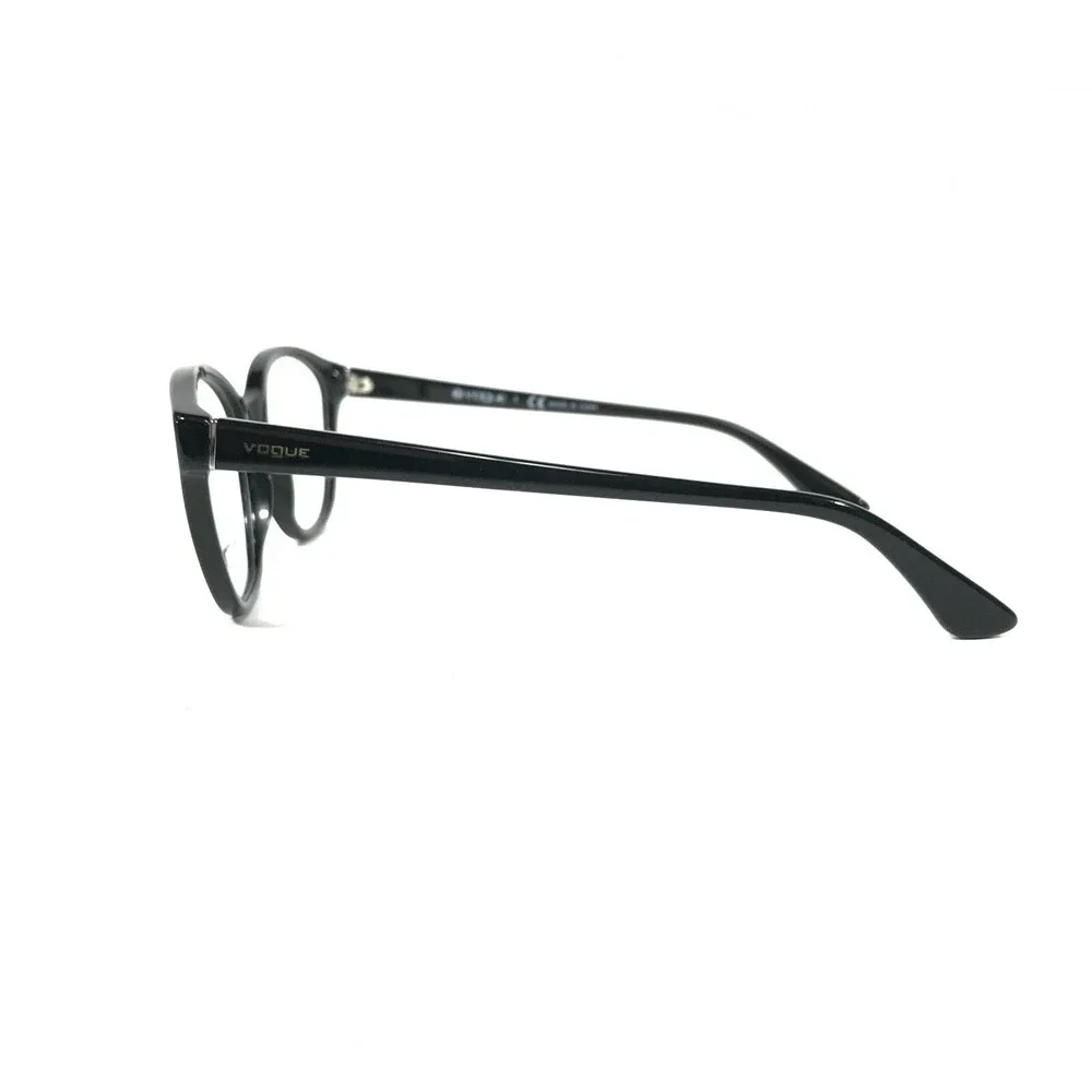 Vogue Eyeglasses Frames VO2764 W44 Black Round Side Logos 54-17-140